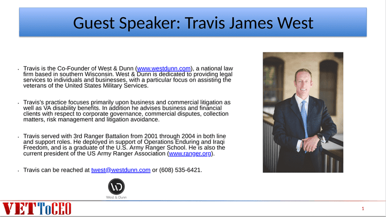 Guest Speaker Travis James West